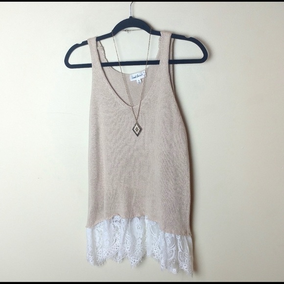 Cloud Chaser Knit & Lace Tank - Picture 1 of 6